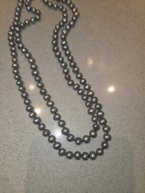 Double Strand Black Pearl Necklace